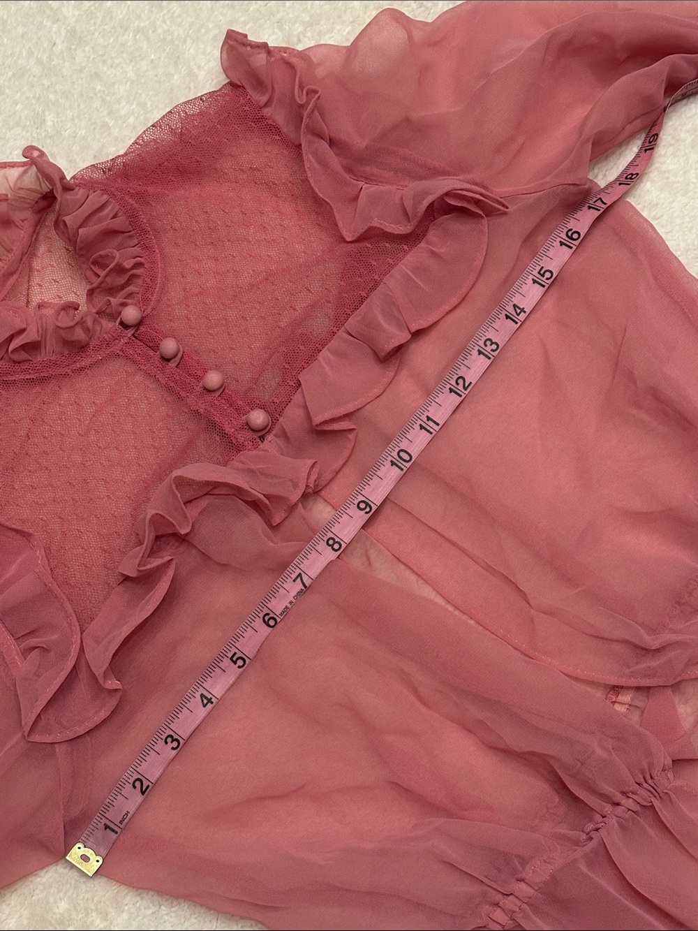 Vtg Romantic Victorian Hippie Maxi Dress Sheer Lace Ruffled Layered Top USA 70s - Picture 8 of 12